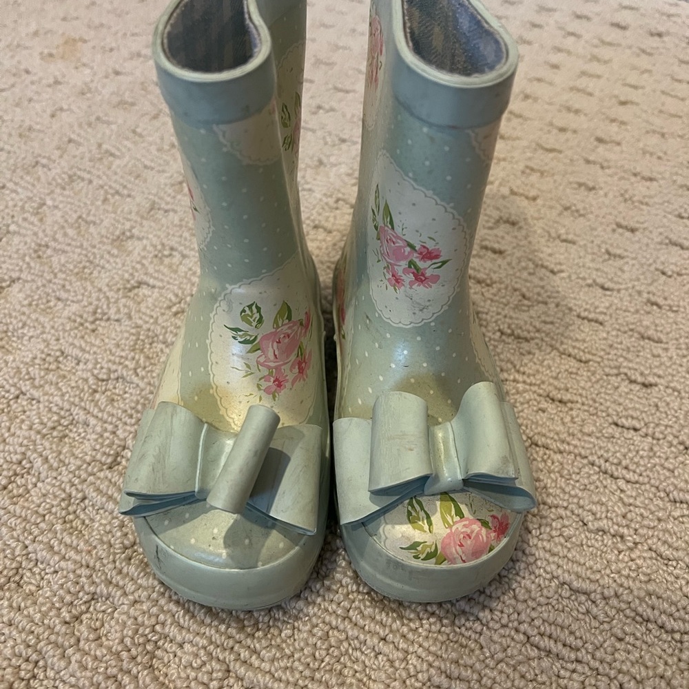 Floral Kids Rain Boots with Bows